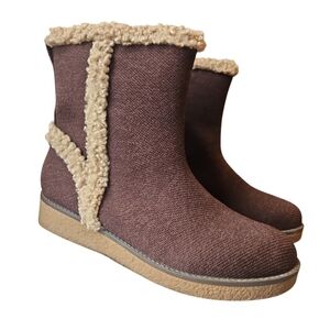 VIVAIA Courtney Faux-fur Ankle Bootie Dark Chocolate Size 41 Like NEW